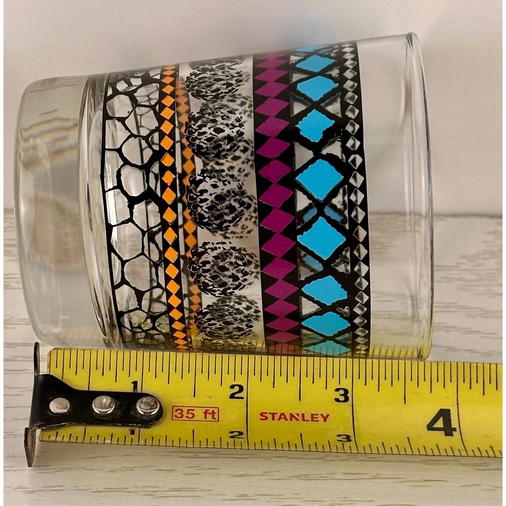 IKEA 4 Piece Tumbler Glass Set Geometric‎ Pattern Tribal Design
